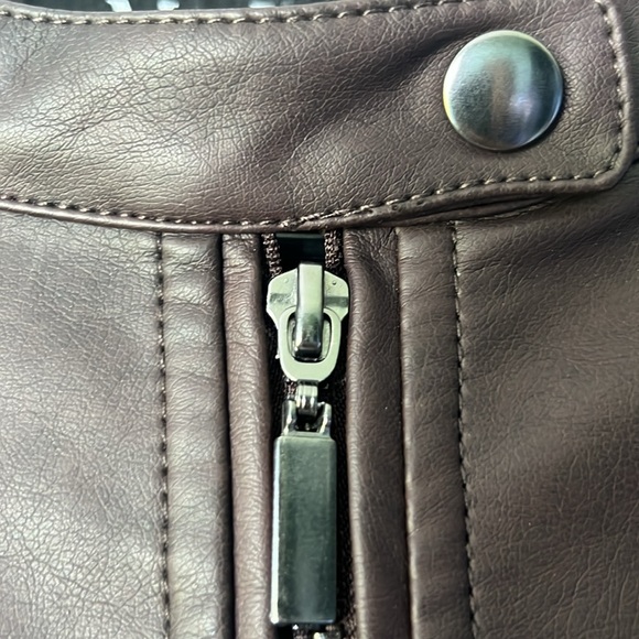 NWOT Mo-Ka by Santa Fe Brown Faux Leather Jacket Full Zip - Women’s M - Picture 9 of 17